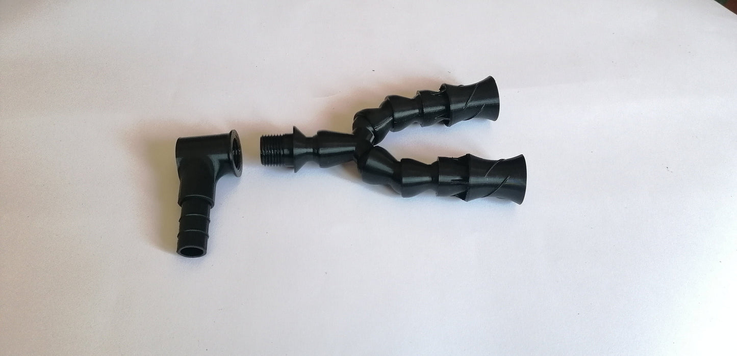 Dual 1/2 inch  random flow eductor /generator with 1/2 inch bulkhead for diy aquarium